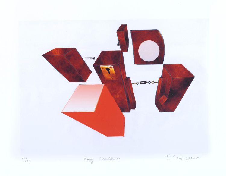Click the image for a view of: Long Shadows (Red). 2006. Giclee print. Edition 10